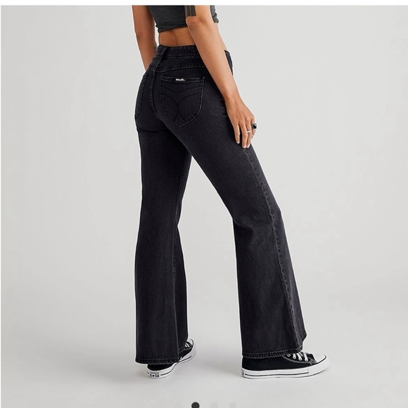 ROLLA’S Low Rise Sailor Flare Jeans Black size 32 Free People - Picture 3 of 9
